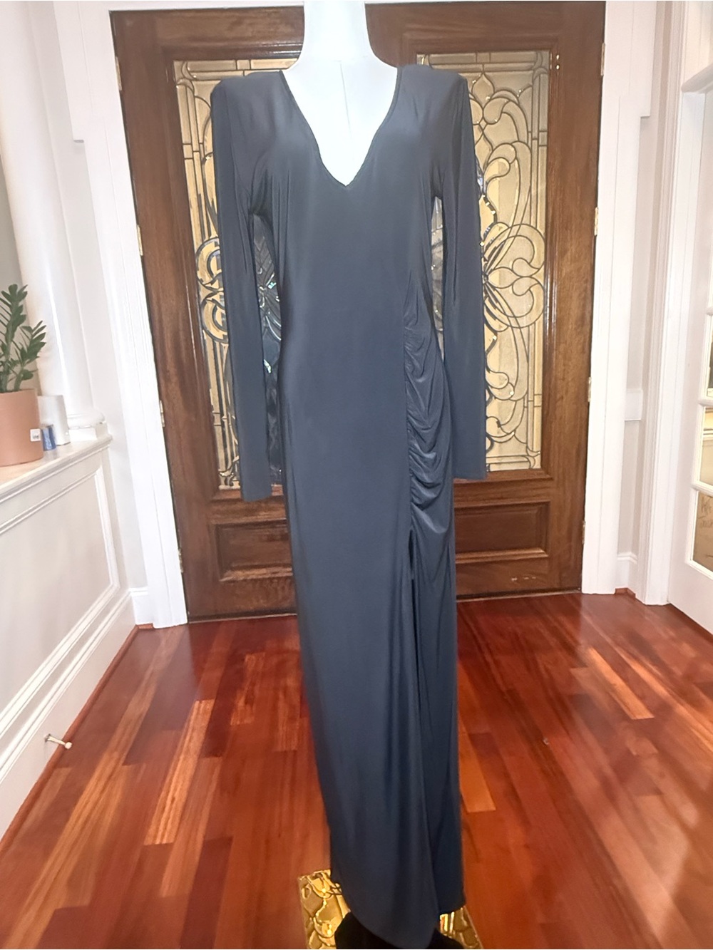 NWT Fashion Nova Love Sex Magic Ruched Maxi Dress Black XL
